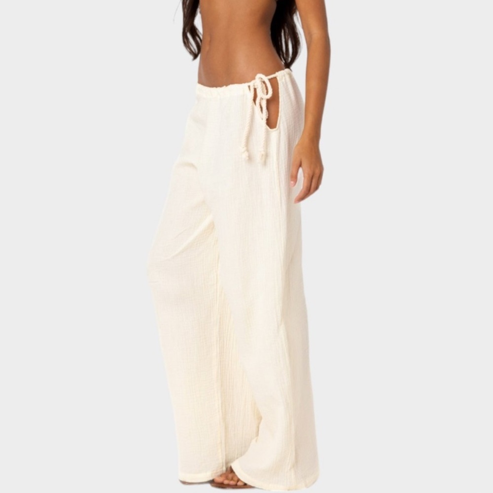BNWT Edikted linen Cream Gauze Pants tie Small